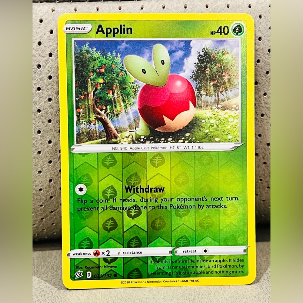Pokémon Applin Trading Card NP 40 withdraw Nintendo 2020
